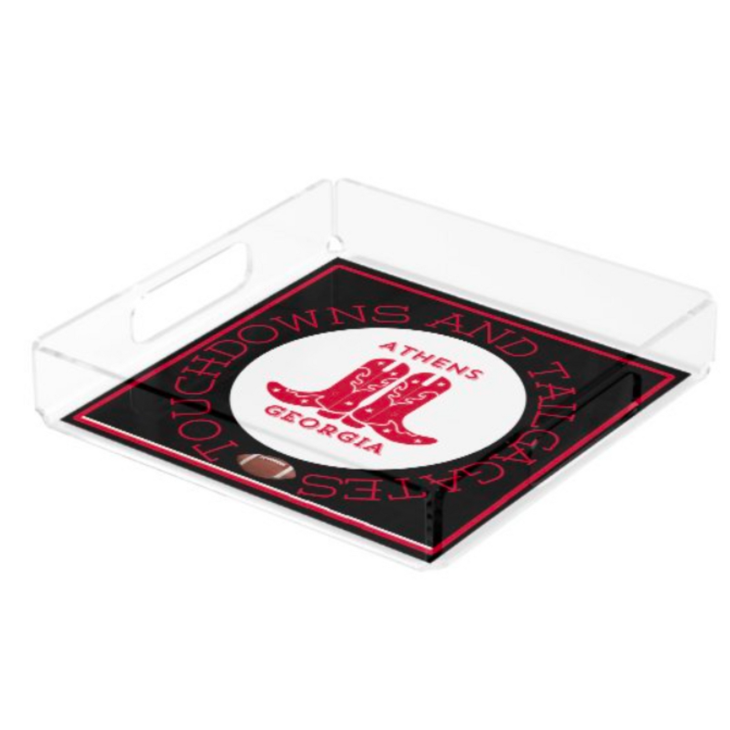 Acrylic Serving Tray - Gameday Boots Ready - ATHENS GEORGIA