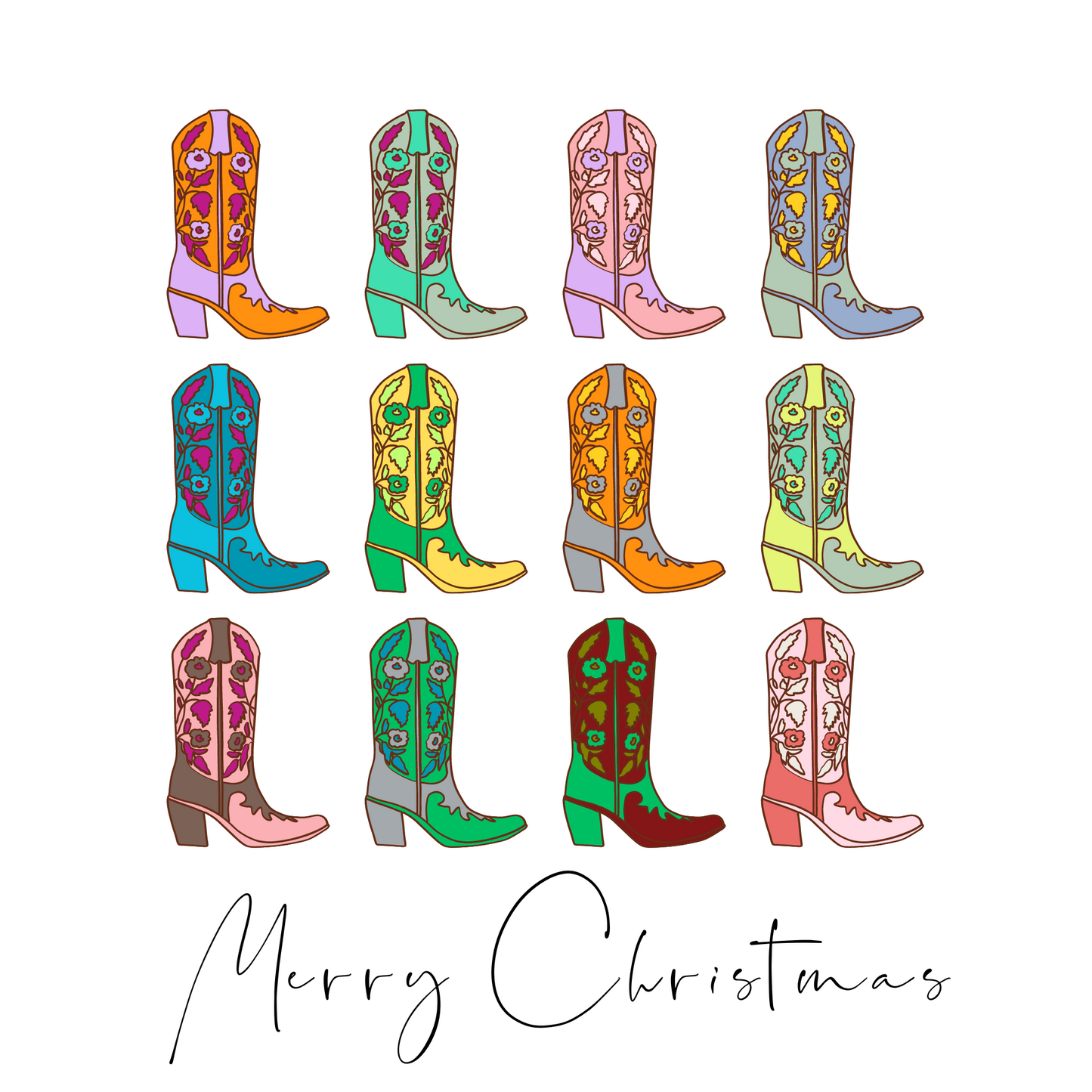 Acrylic Serving Tray - HOLIDAY COLLECTION - Cowboy Christmas