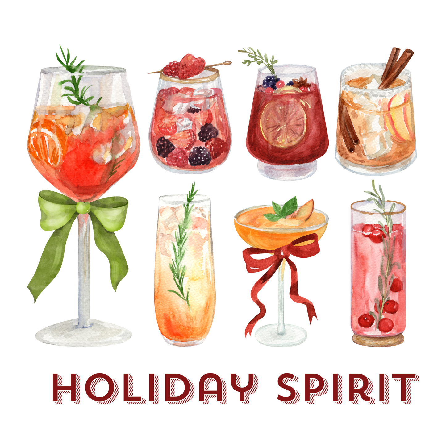 ART ONLY Acrylic Serving Tray - HOLIDAY COLLECTION - Holiday Spirit