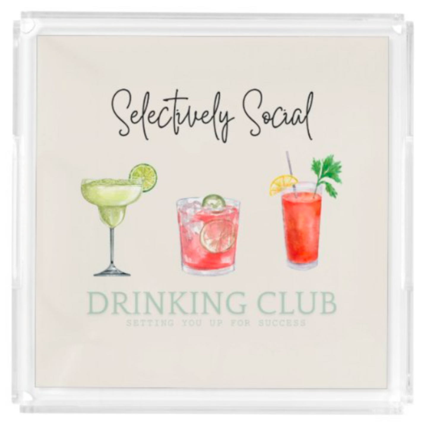 Acrylic Serving Tray - Cocktail Collection - DRINKING CLUB