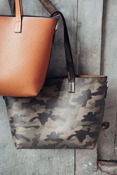 Jane Leather Perforated Large Tote