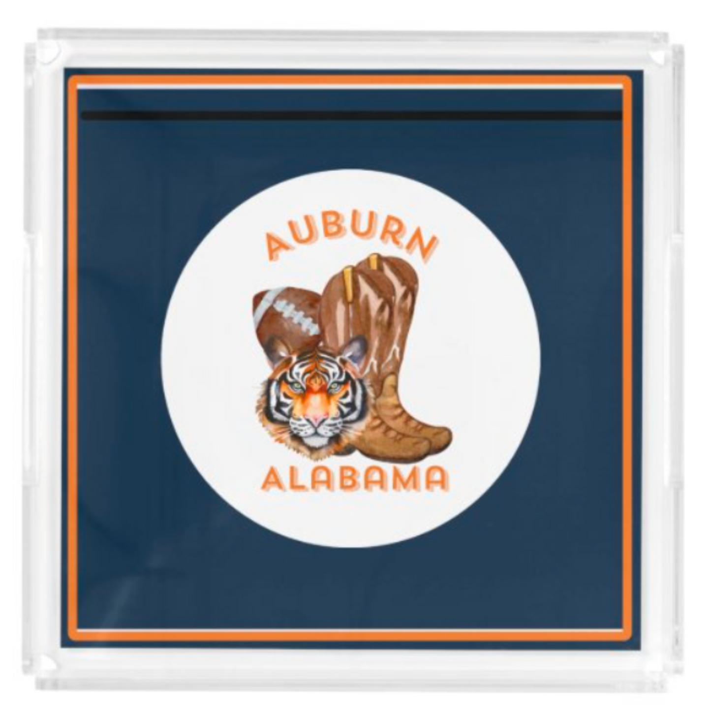 Acrylic Serving Tray - Gameday - AUBURN ALABAMA