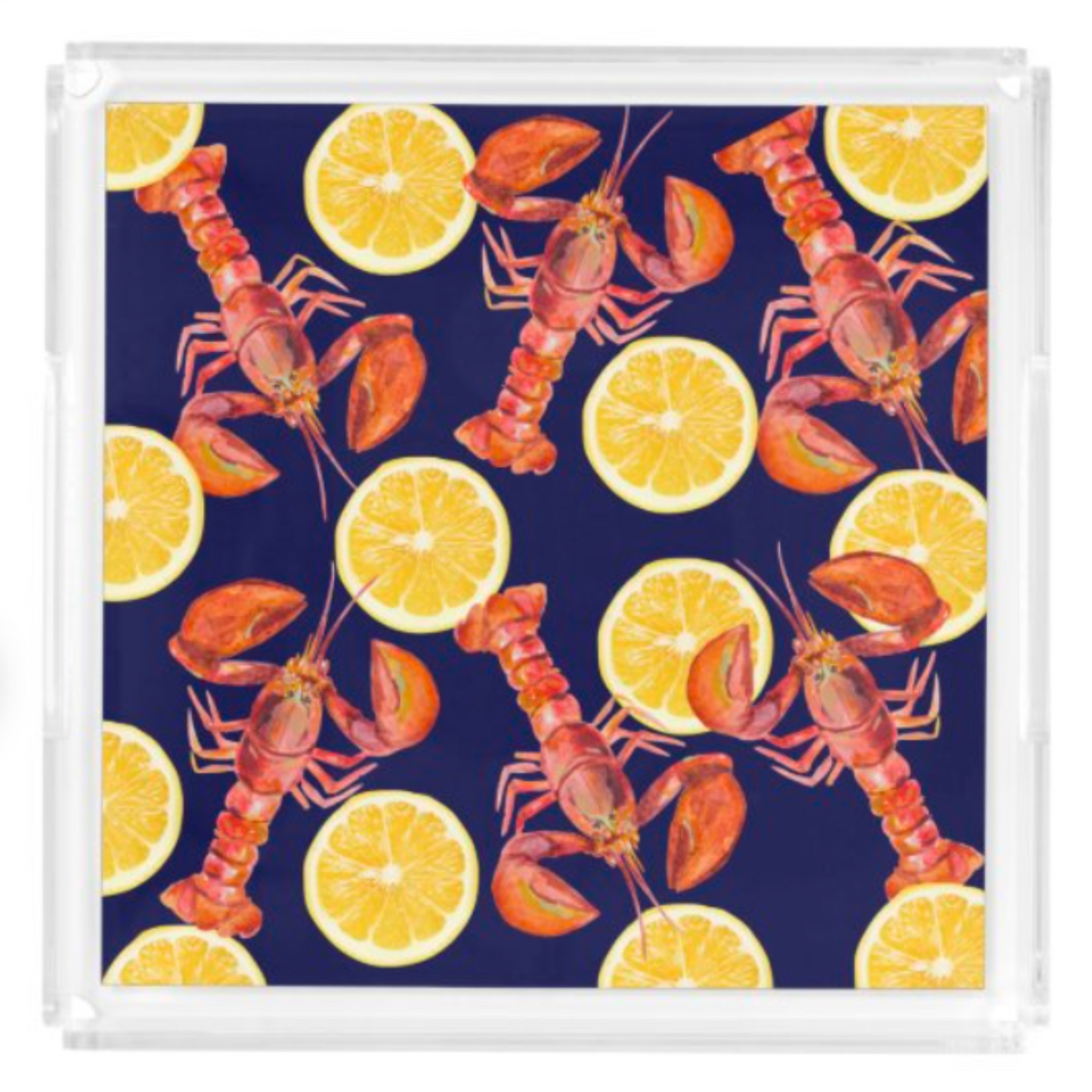Acrylic Serving Tray - SUMMER VIBES - Lobster + Lemons