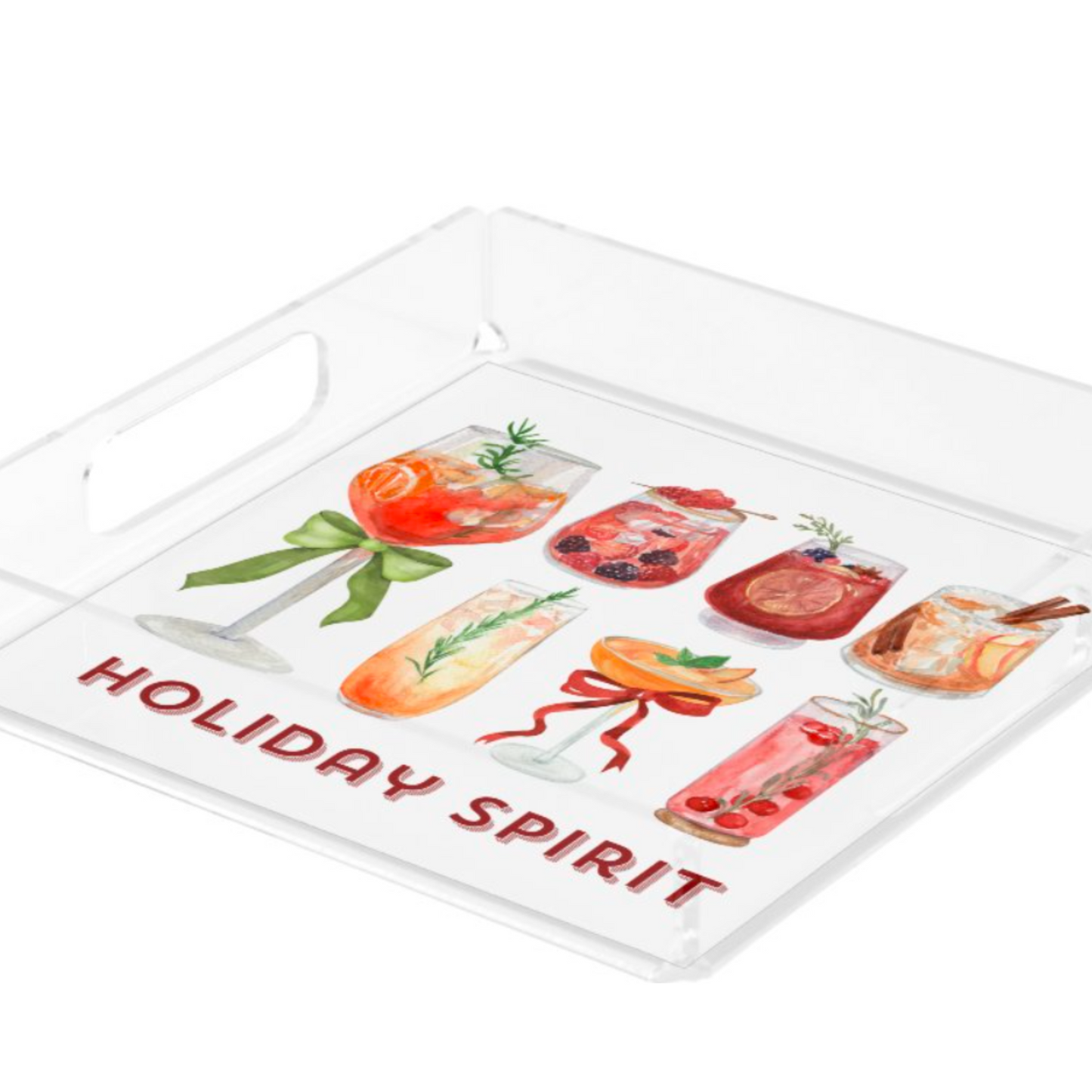 ART ONLY Acrylic Serving Tray - HOLIDAY COLLECTION - Holiday Spirit