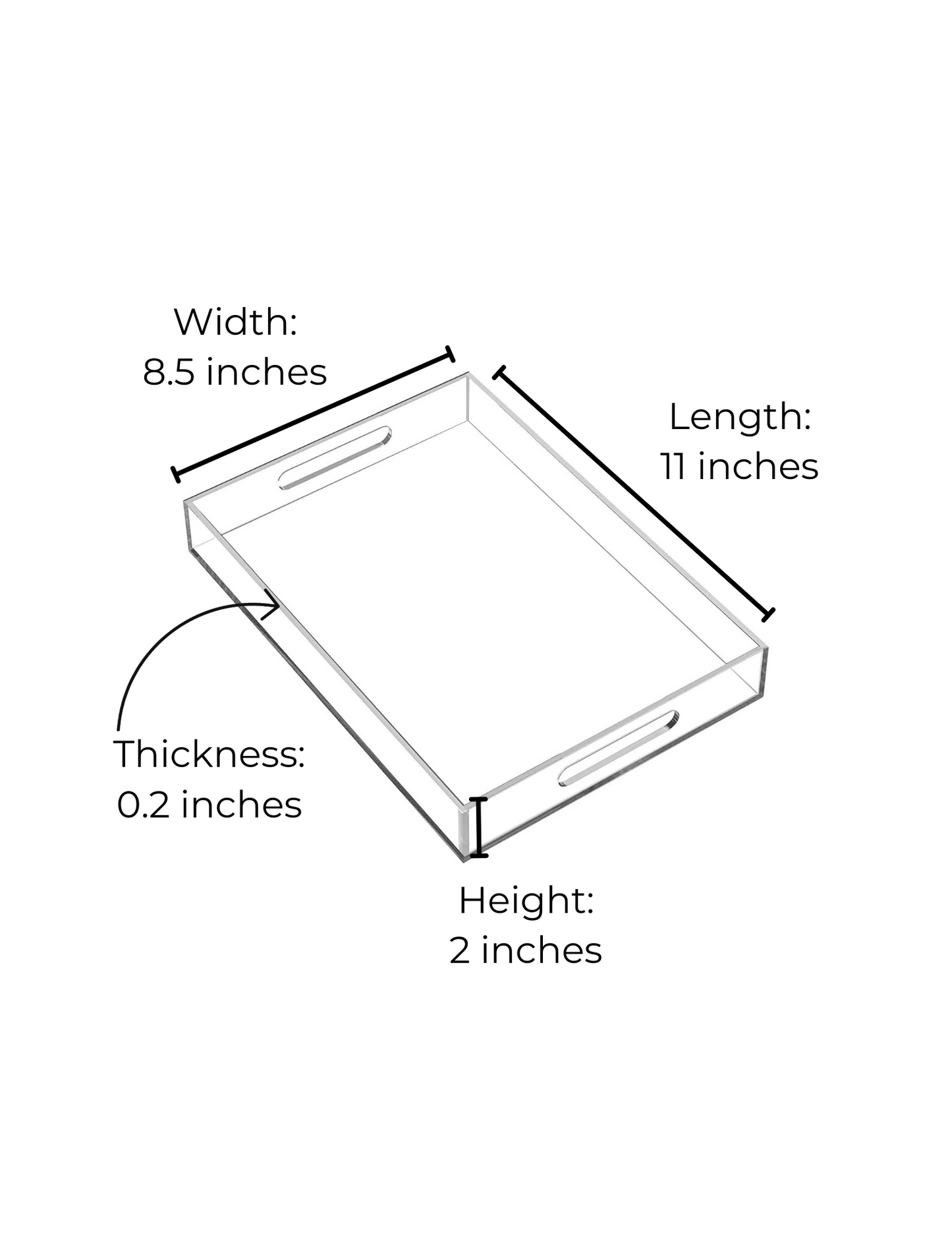 Acrylic Serving Tray - Norman Oklahoma Collection - GAMEDAY 8.5X11 SMALL