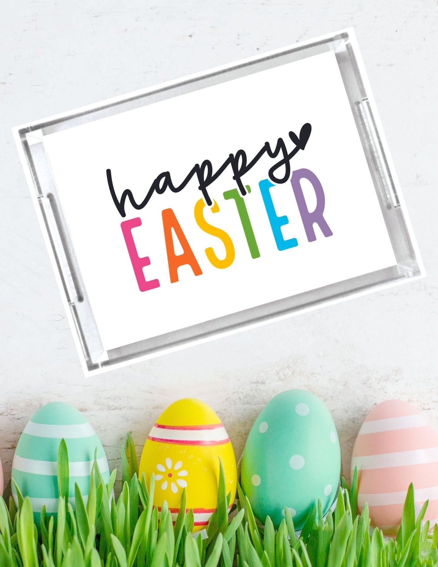 Acrylic Serving Tray - Happy Easter Colorful tray