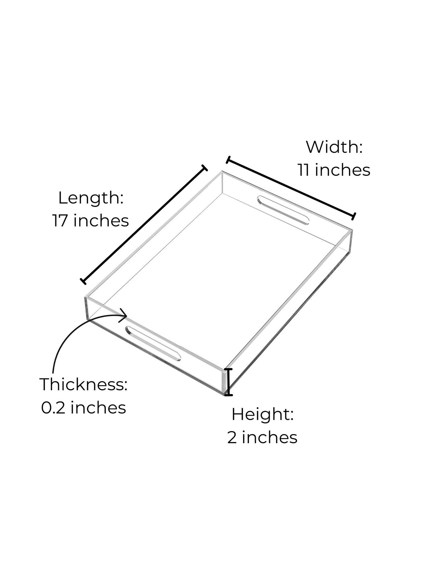 Acrylic Serving Tray - North Carolina Blue Collection - 17 X 11 - LARGE