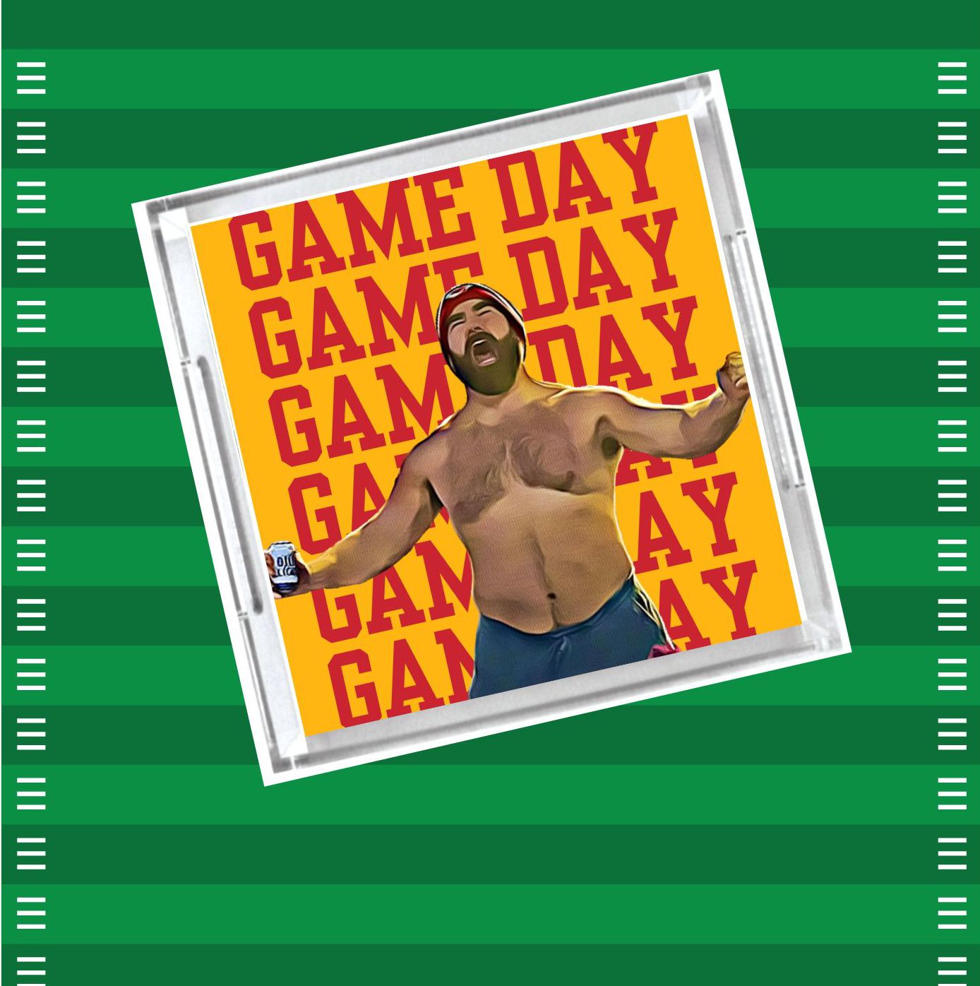 Super Bowl Acrylic Serving Tray - GAMEDAY Kelce Yellow
