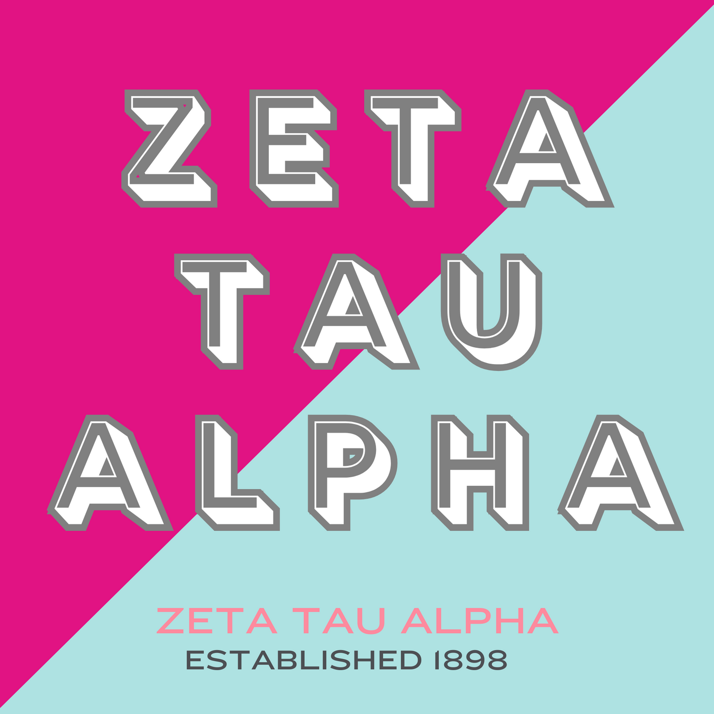 Acrylic Tray - Sorority Collection - Zeta Tau Alpha - Block Letters