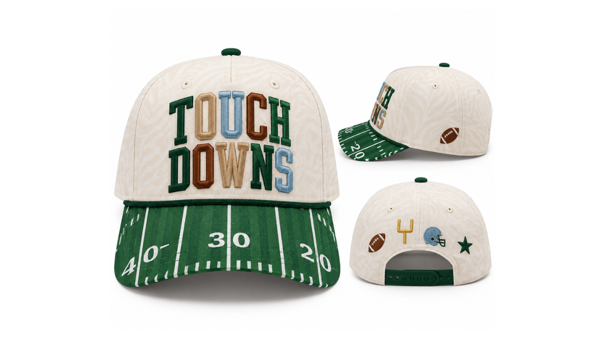 PREORDER – Touchdowns Embroidered Football Game Day Hat SHIPS 11/15