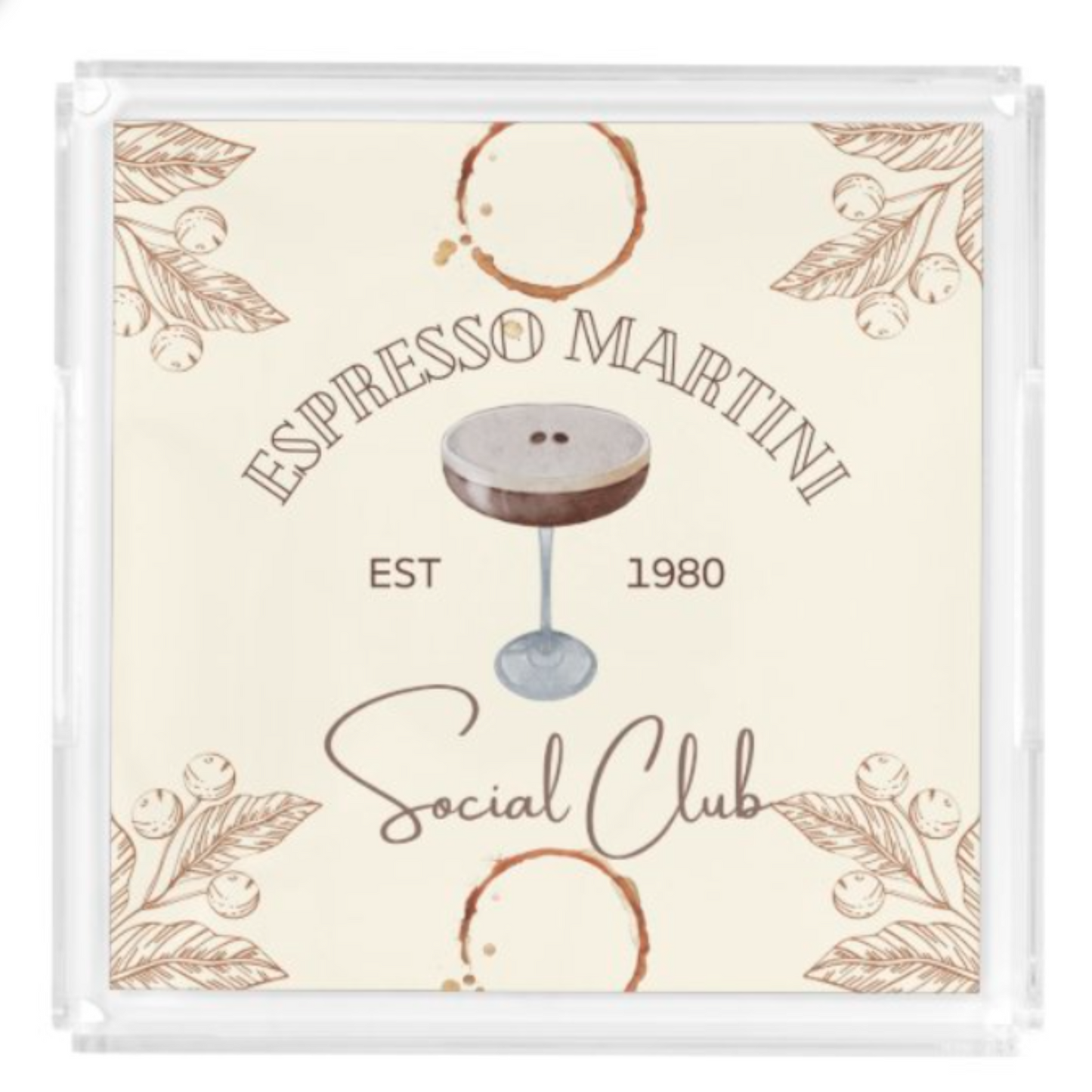 Acrylic Serving Tray - Cocktail Collection - ESPRESSO MARTINI