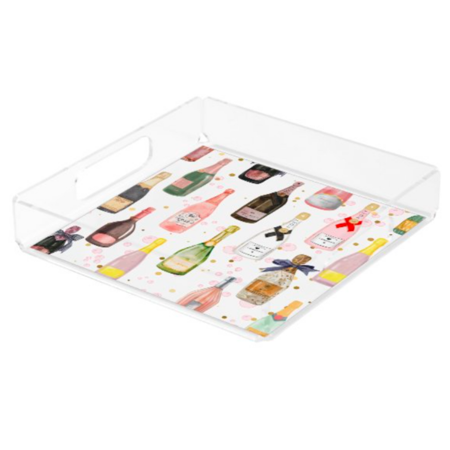 Acrylic Serving Tray - Holiday Collection - Pop the Champagne