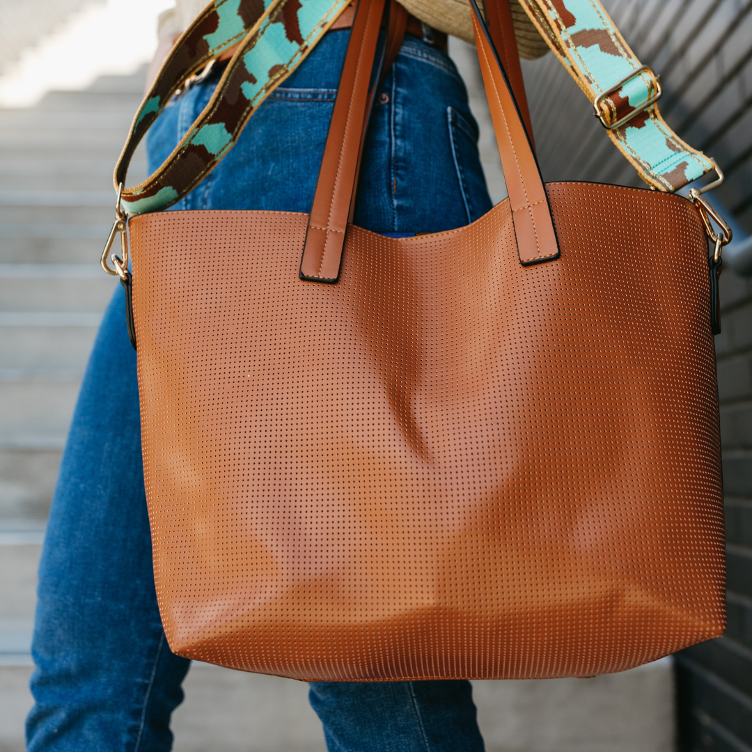 Jane Leather Perforated Large Tote