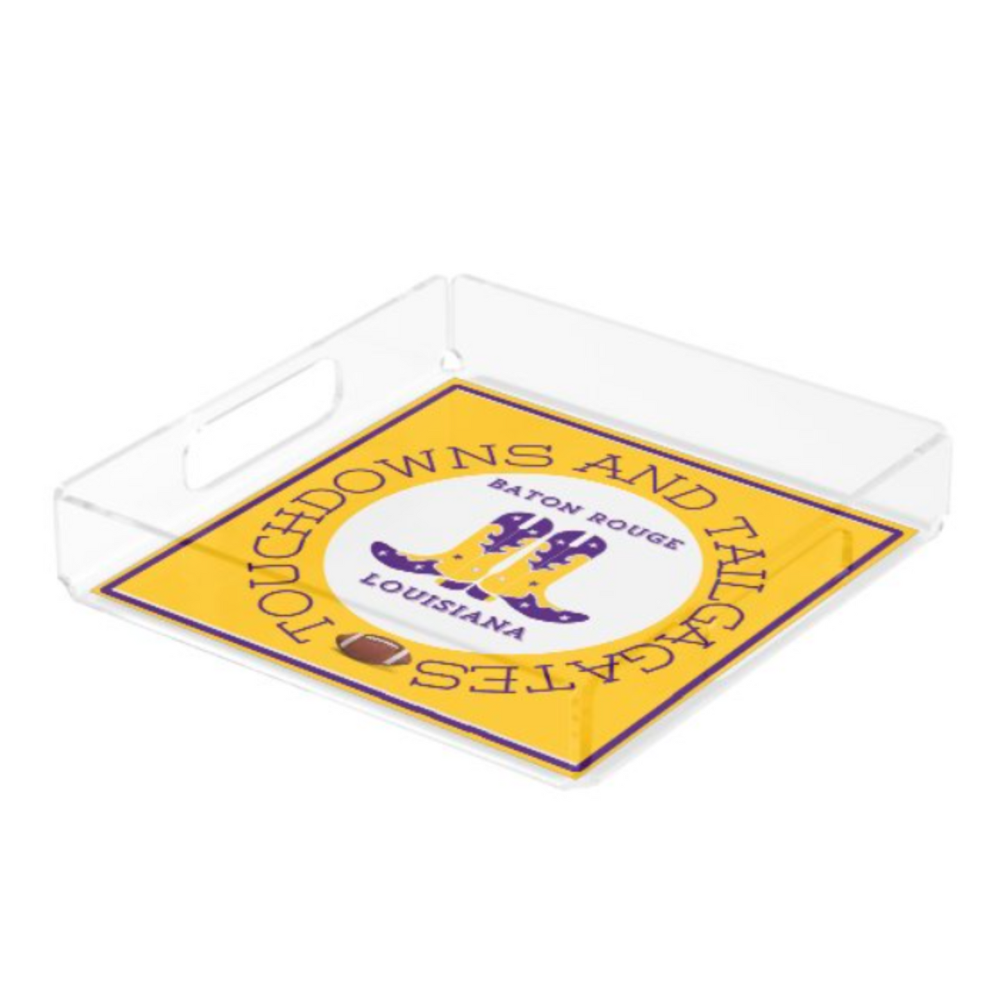 Acrylic Serving Tray - Gameday Boots Ready - BATON ROUGE LOUISIANA