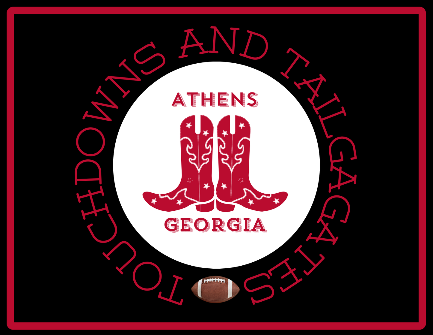 Acrylic Serving Tray - Gameday Boots Ready - ATHENS GEORGIA