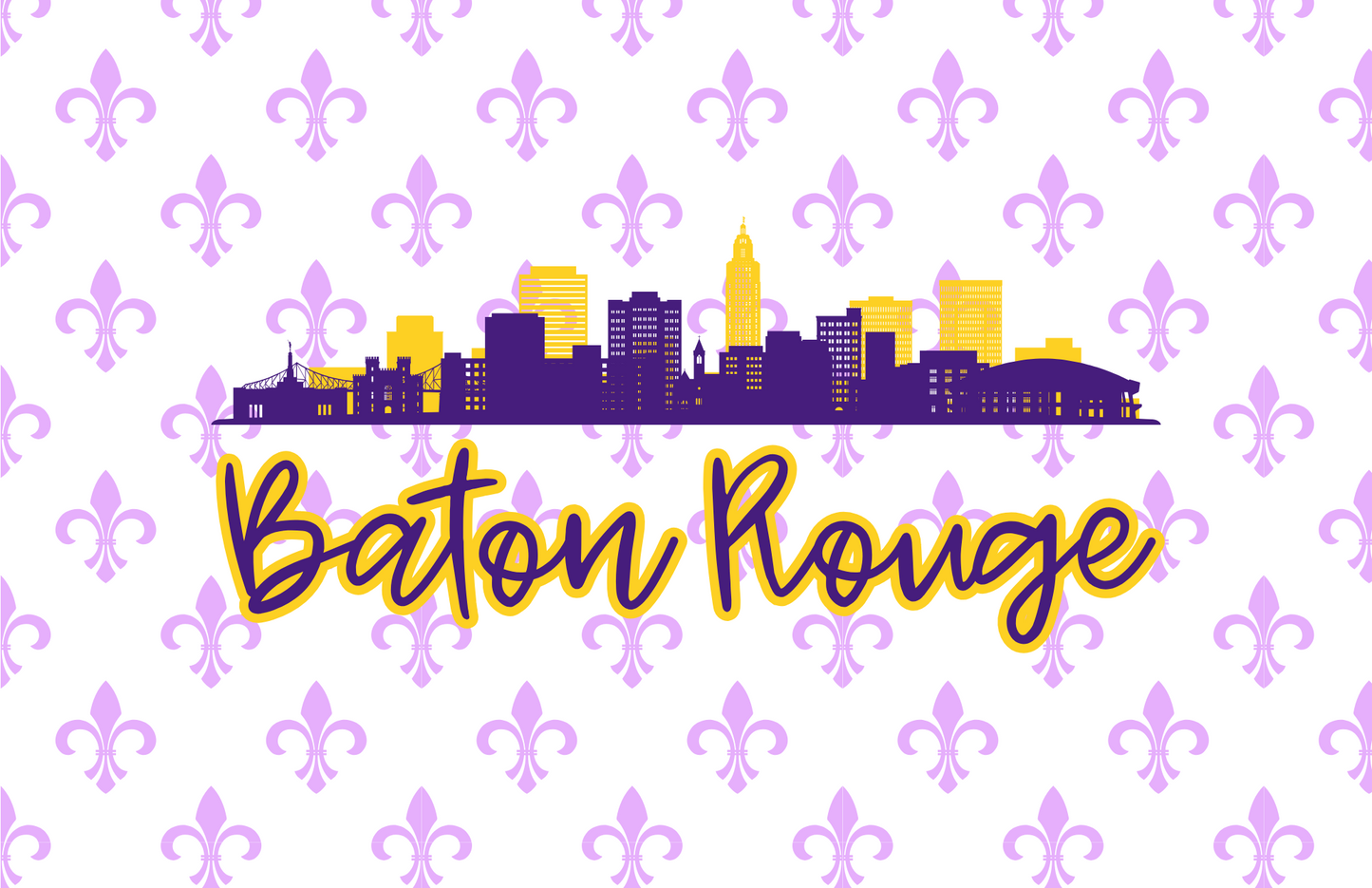 ART ONLY - Baton Rouge LOUISIANA LSU Collection - GAMEDAY 17X11 LARGE