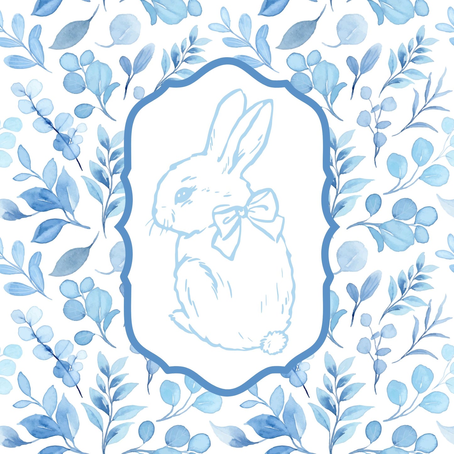 Acrylic Serving Tray - Easter Tray - Chinoiserie Bunny
