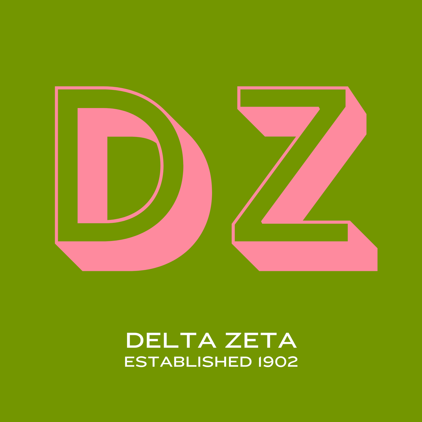 Acrylic Tray - Sorority Collection - Delta Zeta - BLOCK LETTERS