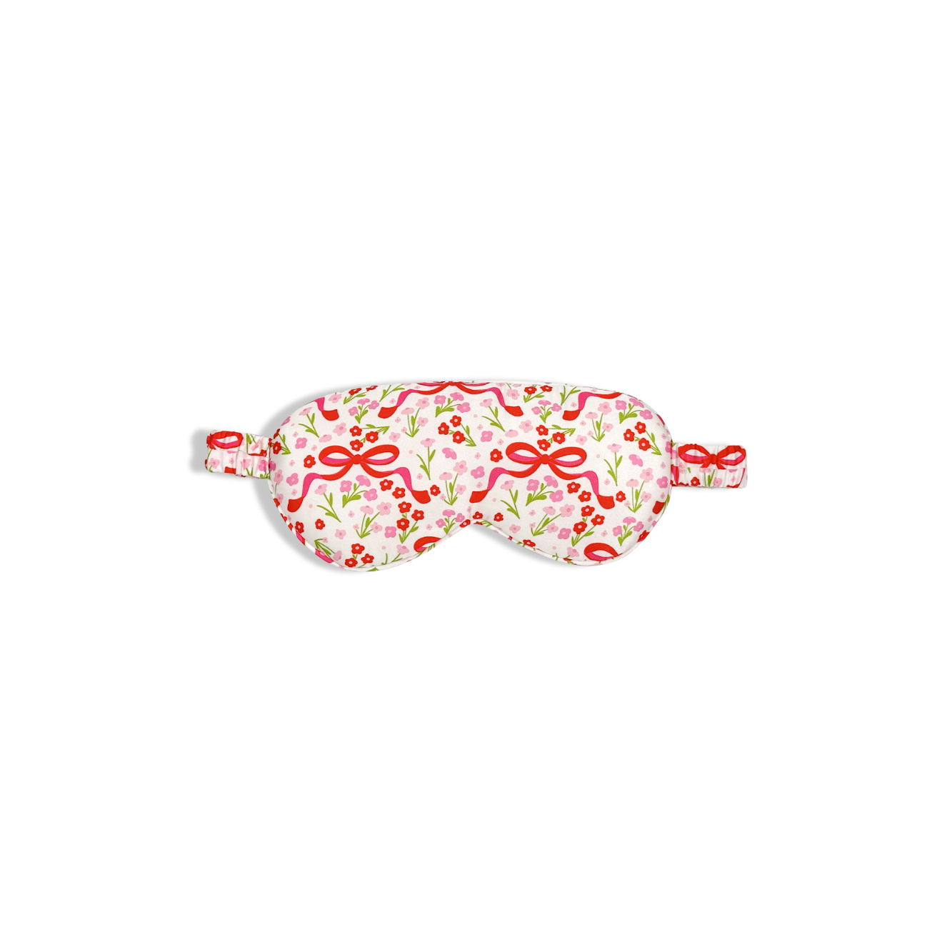 Red Blossom & Bows Satin Sleep Eye Mask
