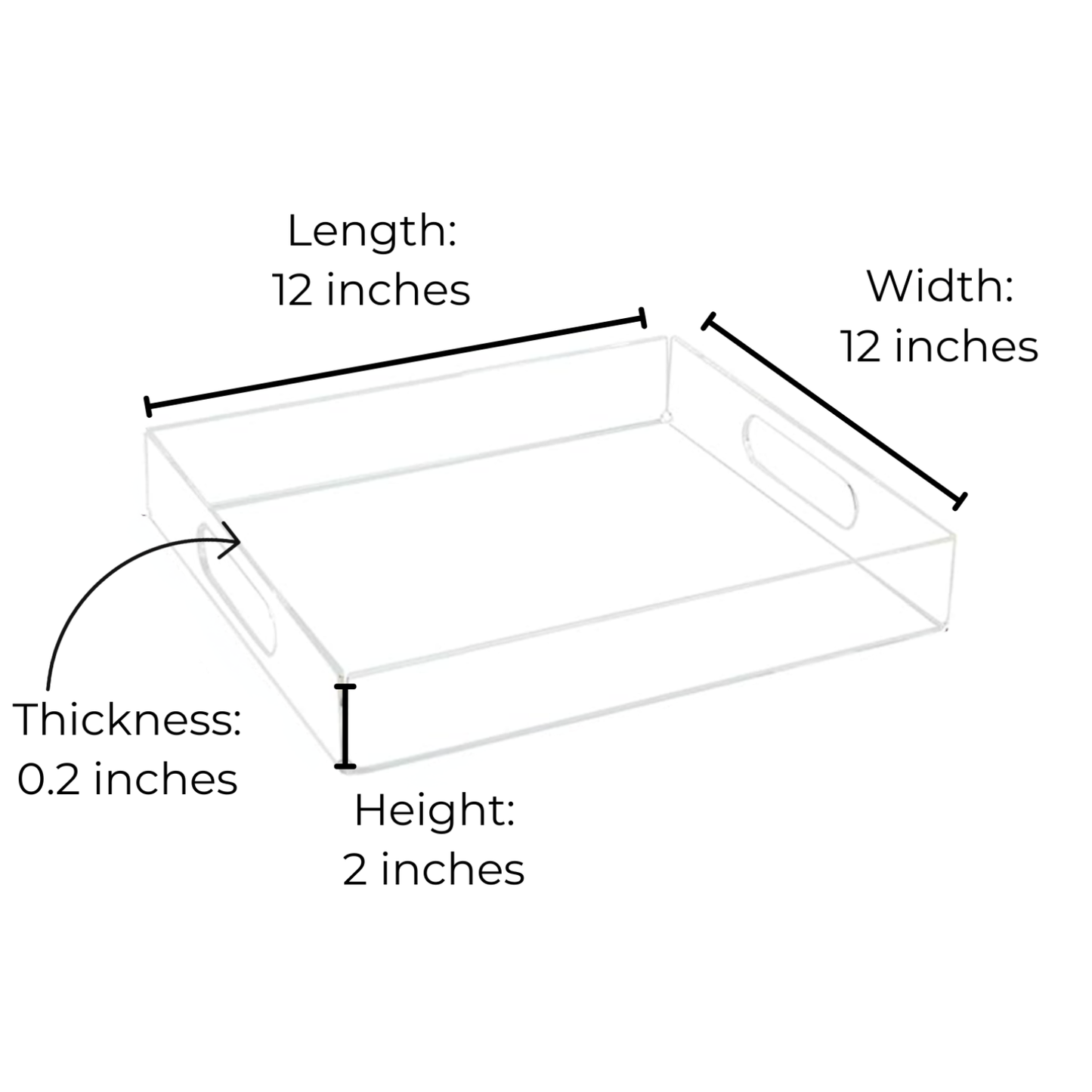 Blank Acrylic Trays - 3 sizes available