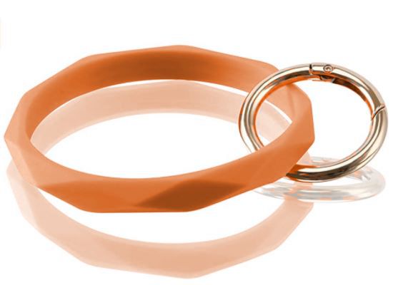 Diamond Cut Silicone Keychain Bangle