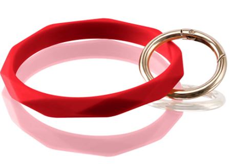 Diamond Cut Silicone Keychain Bangle