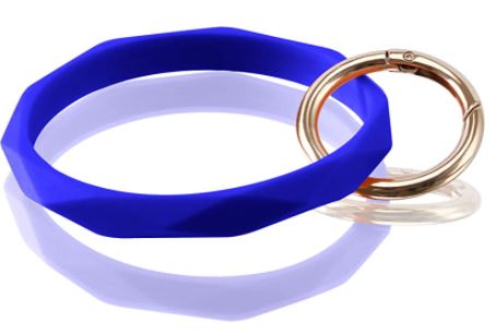 Diamond Cut Silicone Keychain Bangle