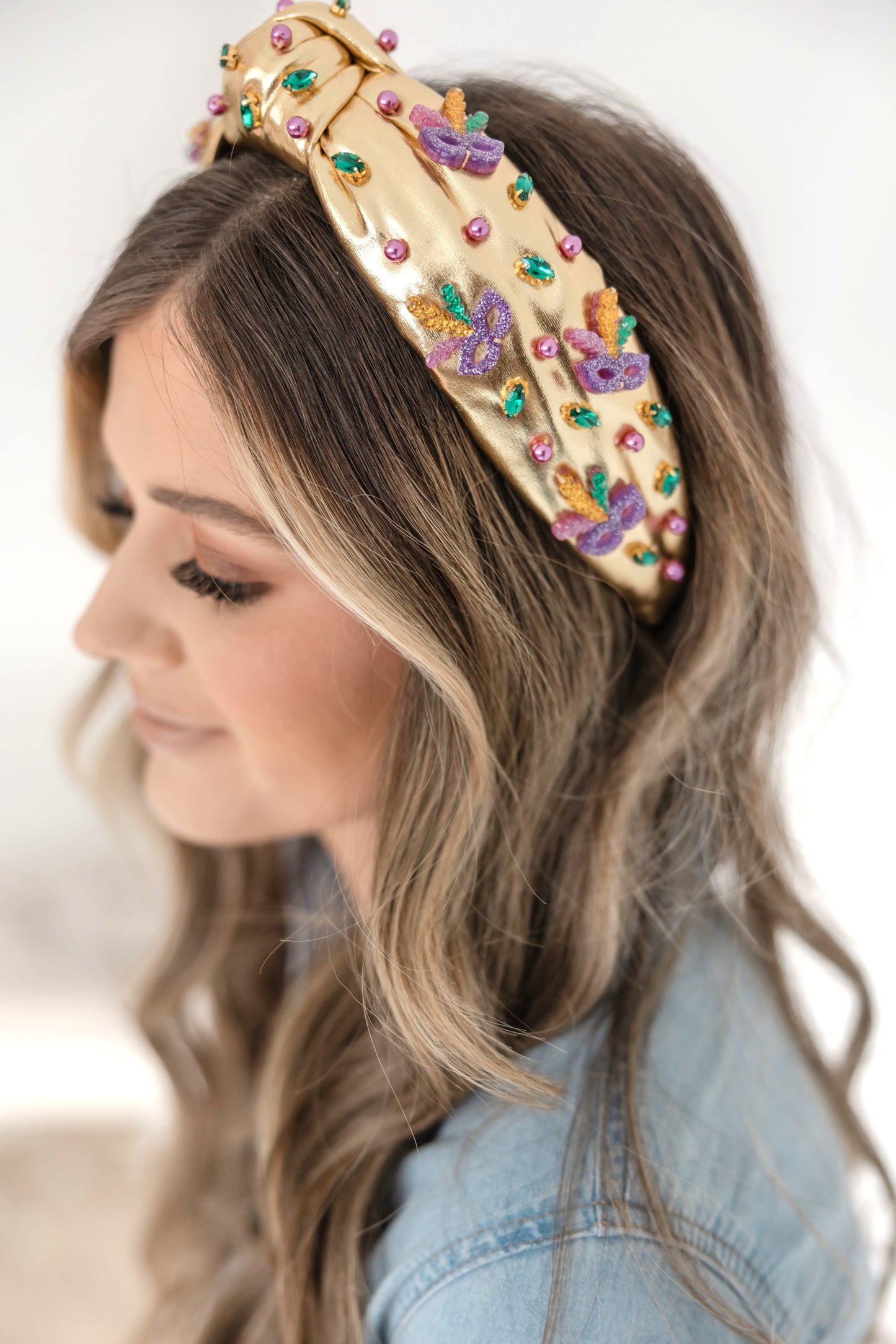 New Orleans French Quarter Embellished Gold Headband