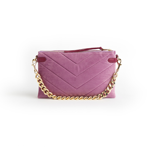 Samantha Velvet Envelope Bag with Gold Chain