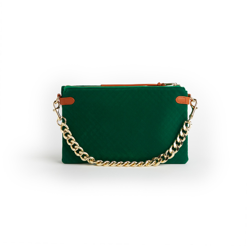 Samantha Velvet Envelope Bag with Gold Chain