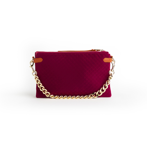 Samantha Velvet Envelope Bag with Gold Chain
