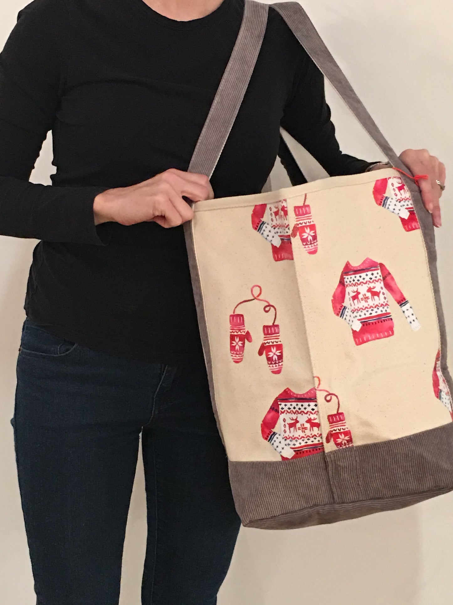 Red Sweater Canvas Tote