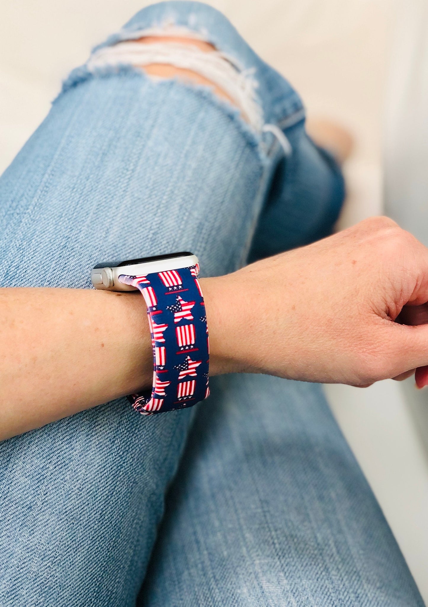 Patriotic Stars and Stripes Apple Watch Band