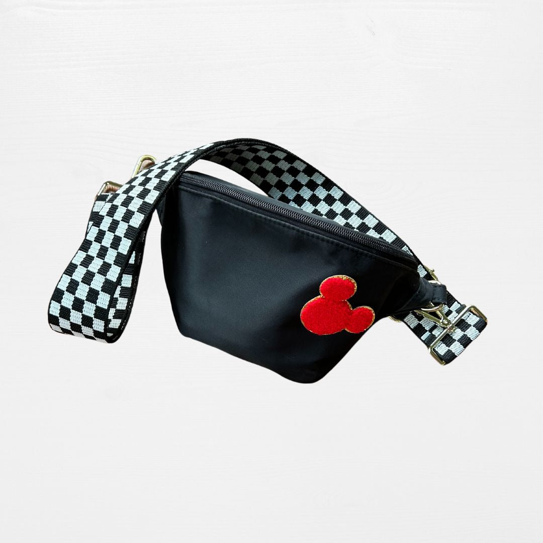 Mickey Edit - Checkerboard Straps with Chenille Mickey Patch