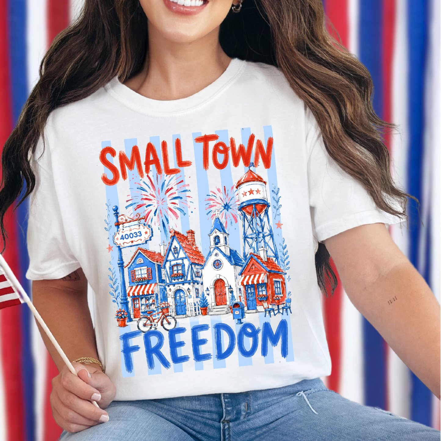 Small Town Freedom Custom Zip Code Tee