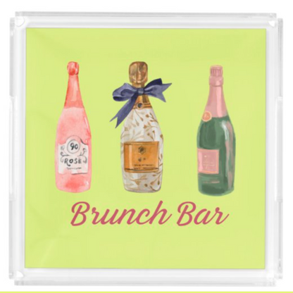 Acrylic Tray Interchangeable Insert Set of 4 - Pick your size - Cocktail Bundle