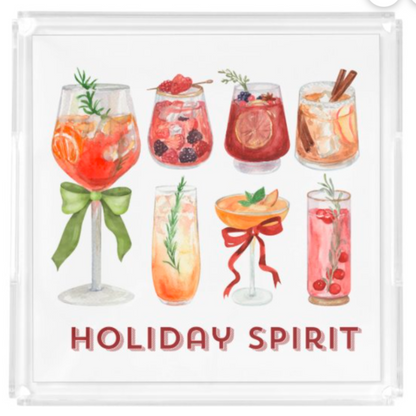 Acrylic Serving Tray - HOLIDAY COLLECTION - Holiday Spirit