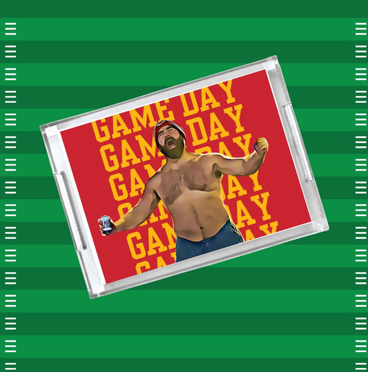 Super Bowl Acrylic Serving Tray - GAMEDAY Kelce Red