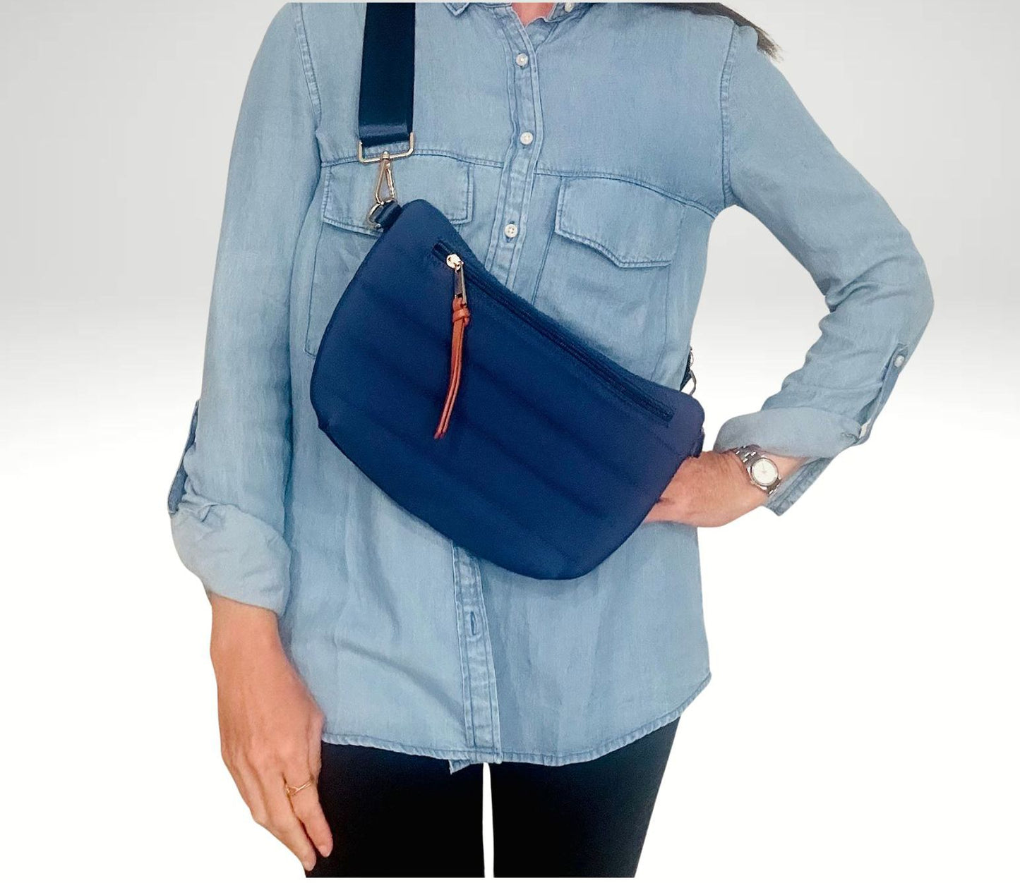 Addison Quilted Nylon Waist Sling Bag