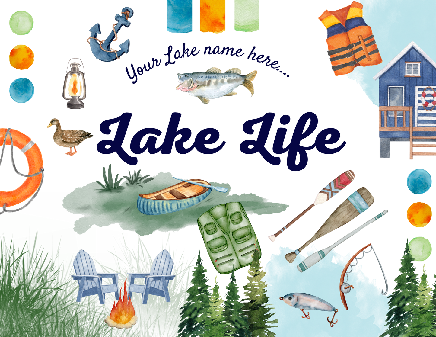 Acrylic Serving Tray - LAKE LIFE COLLECTION - YOUR CUSTOM LAKE