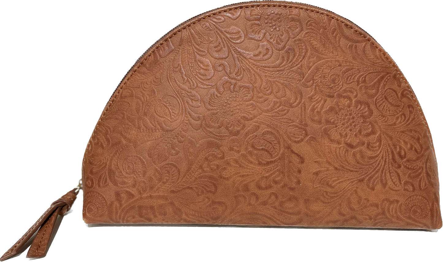 Tooled Leather Cosmetic Bags