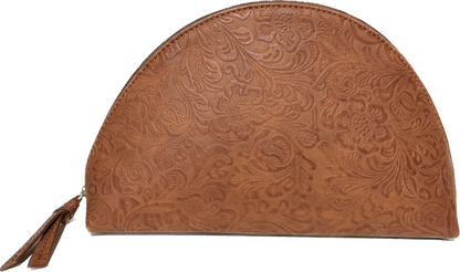 Tooled Leather Cosmetic Bags