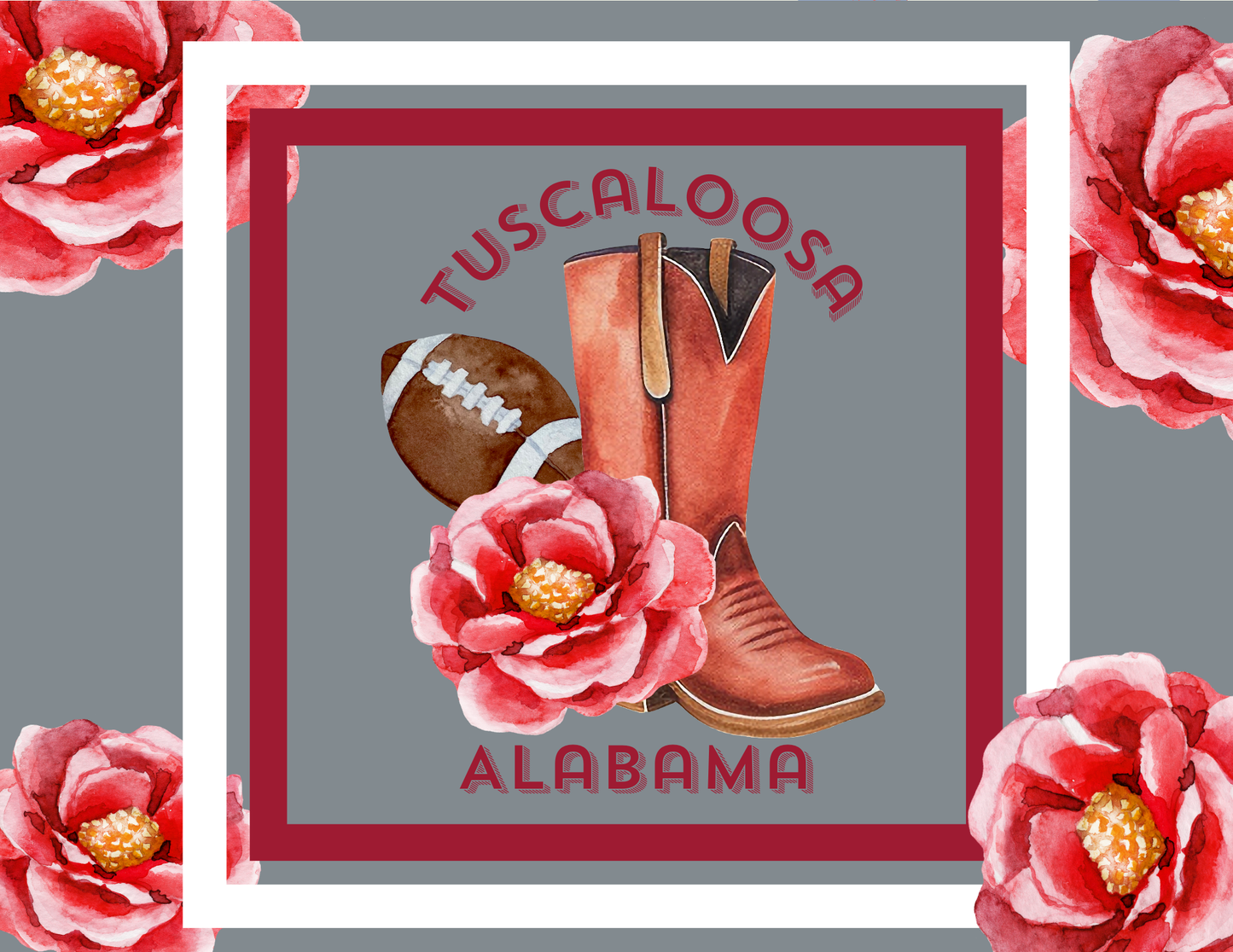 Acrylic Serving Tray - Gameday STATE FLOWER - TUSCALOOSA ALABAMA