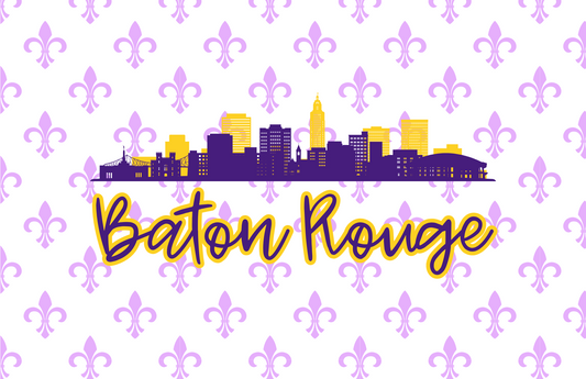 Acrylic serving Tray - Baton Rouge LOUISIANA LSU Collection - GAMEDAY 17X11 LARGE