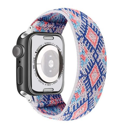 Purple Aztec Adjustable Fabric Apple Watch Band