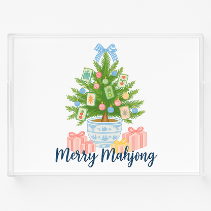Merry Mahjong Acrylic Tray – Holiday Chinoiserie Collection