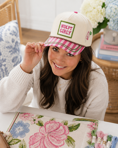PREORDER Needlepoint Girly Hat SHIPS 10/15