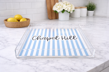 Acrylic Serving Tray - North Carolina Blue Collection - 12x12 MEDIUM