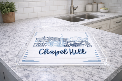 Acrylic Serving Tray - North Carolina Blue Collection - 12x12 MEDIUM