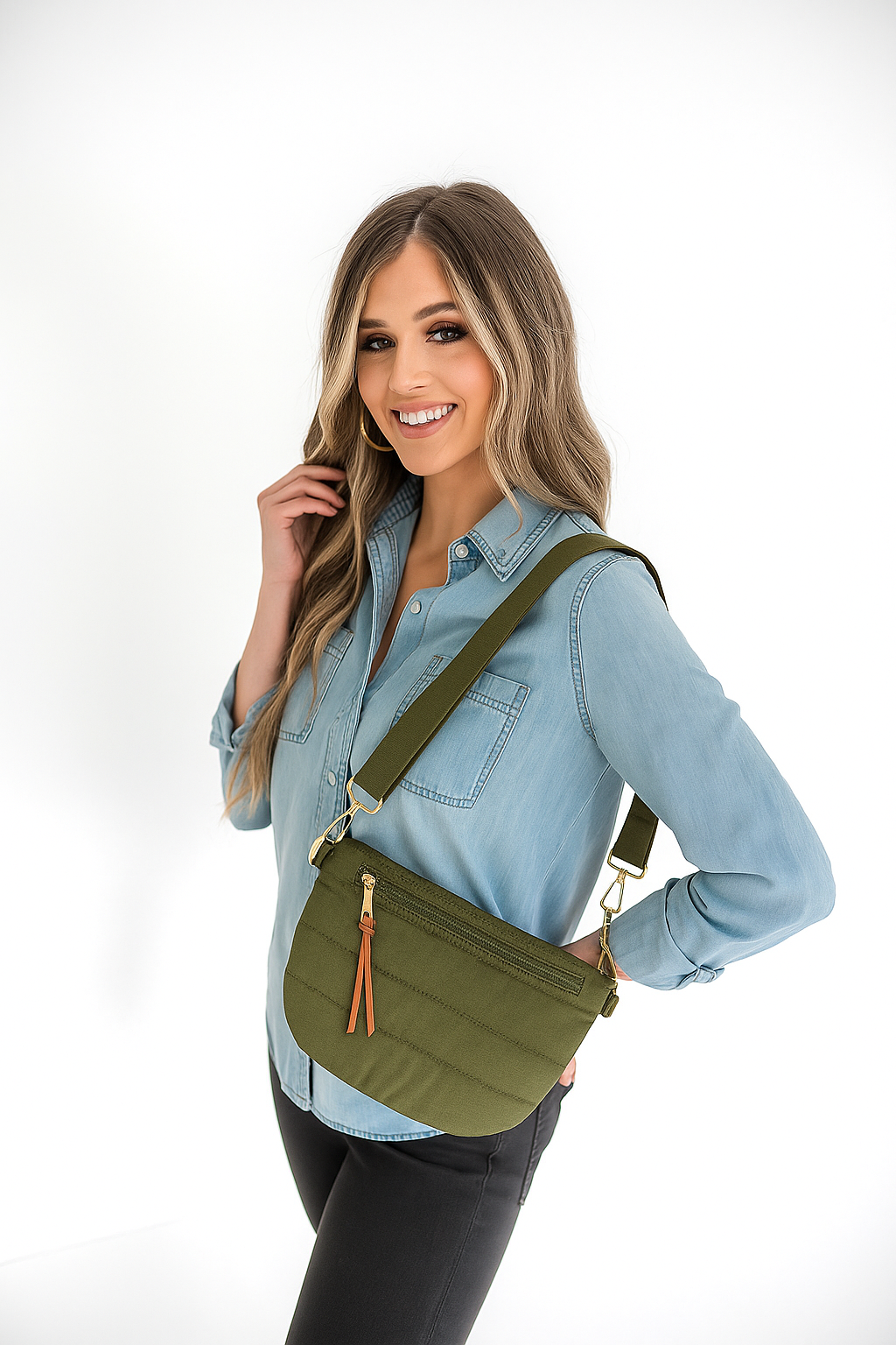 Addison Quilted Nylon Waist Sling Bag